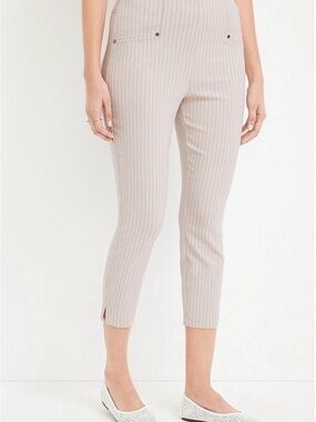 Maurices Beige Pinstripe Ankle Pants